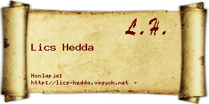 Lics Hedda névjegykártya
